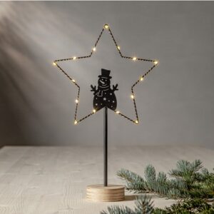 LED dekorācija Zvaigzne Star Trading Glimta, 42cm, 15LED, IP20, 2xAA, ar taimeri