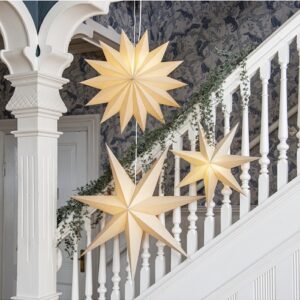 Papīra zvaigzne piekarama Star Trading Plain, 45cm, Bēša