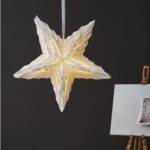 Papīra zvaigzne piekarama Star Trading White, 50cm, Balta