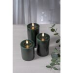 LED vaska svece Star Trading Pillar Candle Flow, 12.5cm, ar liesmas efektu, 2xAA, ar taimeri