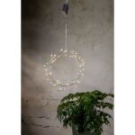 LED gaismas dekorācija vainags Star Trading Poppy, 20cm, 50LED, WW, IP20, 3xAA, ar taimeri