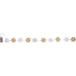 LED gaismas virtene Star Trading Fiore, 1.8m, 10LED, 2500K, 2xAA, ar taimeri, IP20