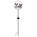 LED dārza gaismeklis ar saules bateriju Star Trading Welcome, 75cm, 15LED, WW, IP44