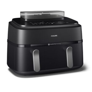 Karstā gaisa friteris ar tvaiku Philips 5000 Series NA551/00, 2300W, 9l, Dual Basket, 12prog.