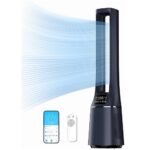 Viedais ventilators ar gaisa attīrīšanu Midea Bladeless Tower Fan MFP-120i (BL), 33W, H13 HEPA, 38dB