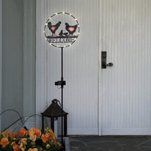 LED dārza gaismeklis ar saules bateriju Star Trading Welcome, 75cm, 15LED, WW, IP44