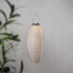 LED gaismeklis ar saules bateriju Star Trading Festa, 40cm, WW, IP44, Bēšs