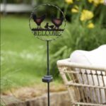 LED dārza gaismeklis ar saules bateriju Star Trading Welcome, 75cm, 15LED, WW, IP44