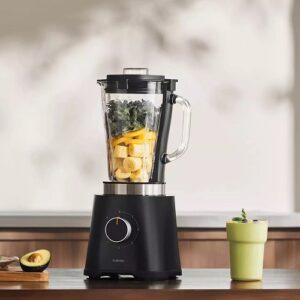 Blenderis ar stikla krūzi Xiaomi Blender EU BHR8936EU, 600W, 1.75l, 5 ātrumi, Ner. tērauda/Melns