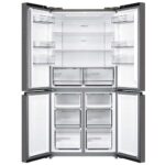 Ledusskapis ar saldētavu Midea Side by Side 4-door MDRF632FIE28, 177.5x83.3cm, NoFrost, Platinum Fresh, Black Inox