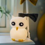 LED Nakts lampa silikona Star Trading NightLight Owl, 0.6W, 15cm, 8LED, RGB+W, USB, uzlādējama