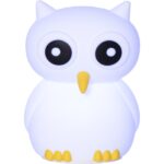 LED Nakts lampa silikona Star Trading NightLight Owl, 0.6W, 15cm, 8LED, RGB+W, USB, uzlādējama