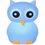 LED Nakts lampa silikona Star Trading NightLight Owl, 0.6W, 15cm, 8LED, RGB+W, USB, uzlādējama