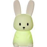 LED Nakts lampa silikona Star Trading NightLight Bunny, 20cm, 4LED, 3xAAA, ar taimeri, WW+MC