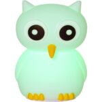 LED Nakts lampa silikona Star Trading NightLight Owl, 0.6W, 15cm, 8LED, RGB+W, USB, uzlādējama