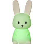 LED Nakts lampa silikona Star Trading NightLight Bunny, 20cm, 4LED, 3xAAA, ar taimeri, WW+MC