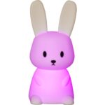LED Nakts lampa silikona Star Trading NightLight Bunny, 20cm, 4LED, 3xAAA, ar taimeri, WW+MC