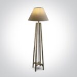 LED grīdas lampa One Light The Wood Nostalgia 61118A, 154x45cm, E27, Koka/Auduma