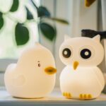 LED Nakts lampa silikona Star Trading NightLight Duck, 0.6W, 14cm, 8LED, RGB+W, USB-C, uzlādējama