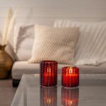 LED svece ar stikla kupolu Star Trading LED Candle Flamme Dotty, 12.5cm, 2xAAA, ar taimeri