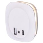 LED nakts lampa ar krēslas sens. Star Trading Nightlight, 0.5W, 3000K, 10lm, USB-A, USB-C