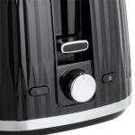 Grauzdiņu tosteris Russell Hobbs Eden 2 Slice Toaster Black Chrome 27371-56, 800W, Melns