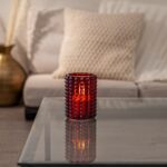 LED svece ar stikla kupolu Star Trading LED Candle Flamme Dotty, 12.5cm, 2xAAA, ar taimeri