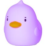 LED Nakts lampa silikona Star Trading NightLight Duck, 0.6W, 14cm, 8LED, RGB+W, USB-C, uzlādējama