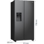 Ledusskapis ar saldētavu Hisense RS5P535NTFE Side-by-Side, 179x91.5cm, NoFrost, SuperFrost