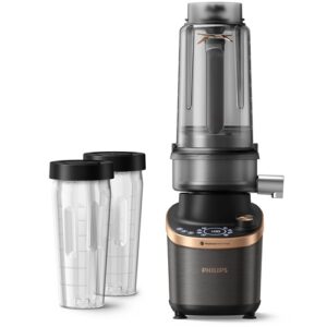 Blenderis ar sulas spiešanas moduli Philips Flip&Juice™ HR3770/10, 1500W piederumiem
