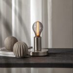 Galda lampa dekoratīvajai spuldzei Star Trading Lamp Base E27 Glans, E27, Max. 25W, Pulēta tērauda