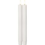 LED vaska sveces 2gb. Star Trading Dinner Flamme Stripe, 25cm, 2xAAA, IP20, ar taimeri, baltas