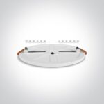 LED gaismeklis iebūvējams One Light Floating Adjustable 10114CE/C, 14W, 160mm, 1610lm, 4000K, IP20