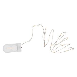 LED gaismas virtene nano stieple Star Trading Dew Drop, 1.1m, 12LED, sudraba, 2x2032