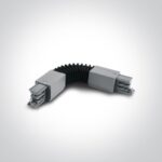 Elastīgais savienojums apgaismojuma sliedei One Light Flexible corner 41024A/G, 3-Phase, 16A, Pelēks