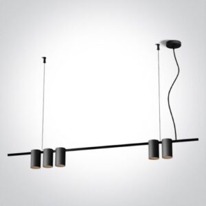 LED griestu gaismeklis One Light 5 Cylinder Pendant 63146A/B, 5xGU10, 100x1500cm, IP20, Melns
