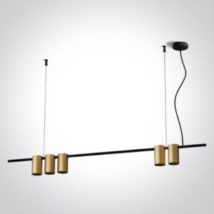 LED griestu gaismeklis One Light 5 Cylinder Pendant 63146A/B, 5xGU10, 100x150cm, IP20, Brushed Brass
