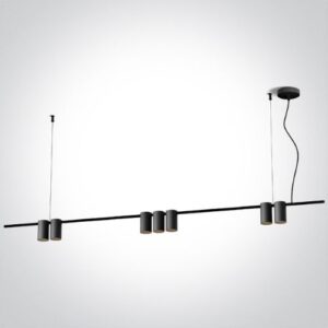 LED griestu gaismeklis One Light 7 Cylinder Pendant 63146B/B, 7xGU10, 150x150cm, IP20, Melns