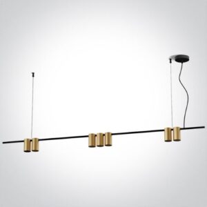 LED griestu gaismeklis One Light 7 Cylinder Pendant 63146B/BBS, 7xGU10, 150x150cm, IP20, Brushed Brass
