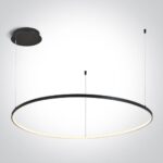 LED griestu gaismeklis One Light LED Pendant Rings 63150/B/W, 48W, 3000K, 3550lm Triac DIM, 100cm, IP20
