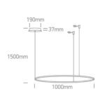 LED griestu gaismeklis One Light LED Pendant Rings 63150/B/W, 48W, 3000K, 3550lm Triac DIM, 100cm, IP20