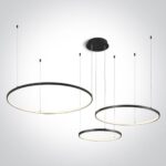 LED griestu gaismeklis One Light LED Pendant Rings 63150B/B/W, 65W, 3000K, 4800lm DIM, 40/60/80cm, IP20