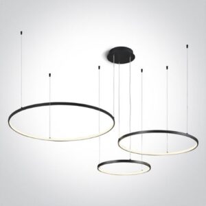 LED griestu gaismeklis One Light LED Pendant Rings 63150B/B/W, 65W, 3000K, 4800lm DIM, 40/60/80cm, IP20