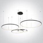 LED griestu gaismeklis One Light LED Pendant Rings 63150C/B/W, 100W, 3000K, 7400lm DIM, 40/60/80/100cm, IP20