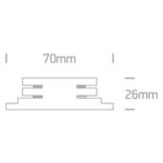 Savienojums apgaismojuma sliedei One Light connector 41008A/W, 3-Phase, 16A, Balts
