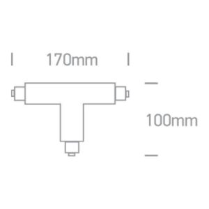 T-veida savienojums apgaismojuma sliedei One Light T Connector Left 41016A/W/L, 3-Phase, 16A, Balts