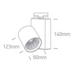 LED sliedes gaismeklis 3F One Light The COB Track Light Range Alu, 30W, 123mm, 2700lm, 4000K, IP20