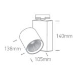 LED sliedes gaismeklis 3F One Light The COB Track Light Range Alu, 42W, 138mm, 3780lm, 4000K, IP20
