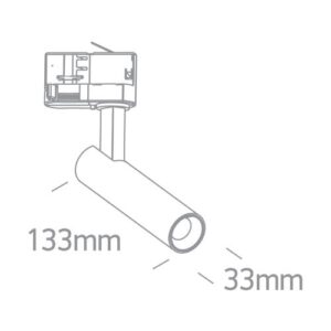 LED sliedes gaismeklis 3F One Light The COB Compact Cylinder, 9W, 750lm, 3000K, Triac DIM, IP20