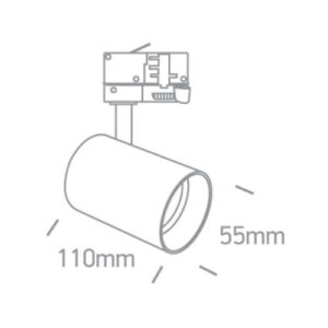 LED sliedes gaismeklis 3F One Light The COB Compact Cylinder HoneyComb, 12W, 1080lm, 3000K, IP20